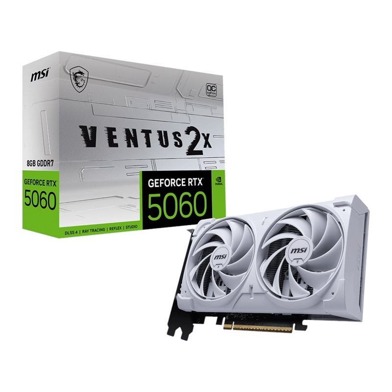 MSI GeForce RTX 5060 VENTUS 2X OC WHITE -näytönohjain, 8GB GDDR7