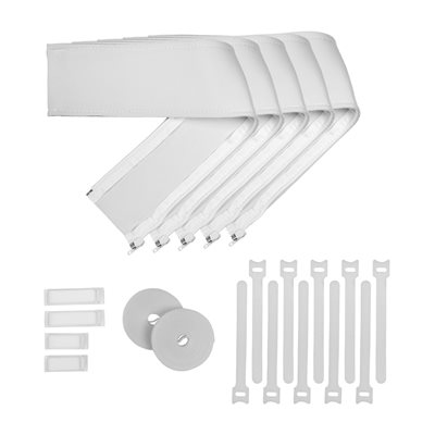 Arozzi Cable Kit, tarvikesarja kaapelien hallintaan, valkoinen