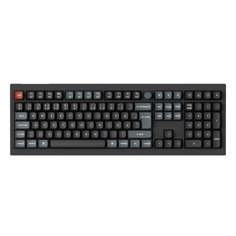 Keychron V6 Ultra, langaton 8K mekaaninen näppäimistö, 100%, POM Red, musta