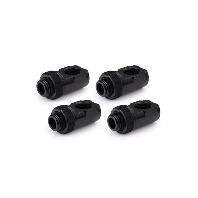 Alphacool Apex Grip Adapter 90° -sovitinsarja, OT/IT, G1/4, kierrettävä, 4 kpl, musta