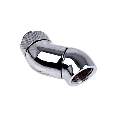 Alphacool Eiszapfen kulma-adapteriruuviliitin, tupla 45° käännettävyys, G1/4, hopea