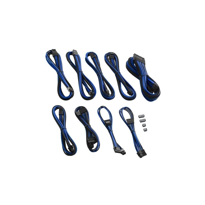CableMod C-Series AXi, HXi & RM PRO kaapelisarja, ModMesh, musta / sininen