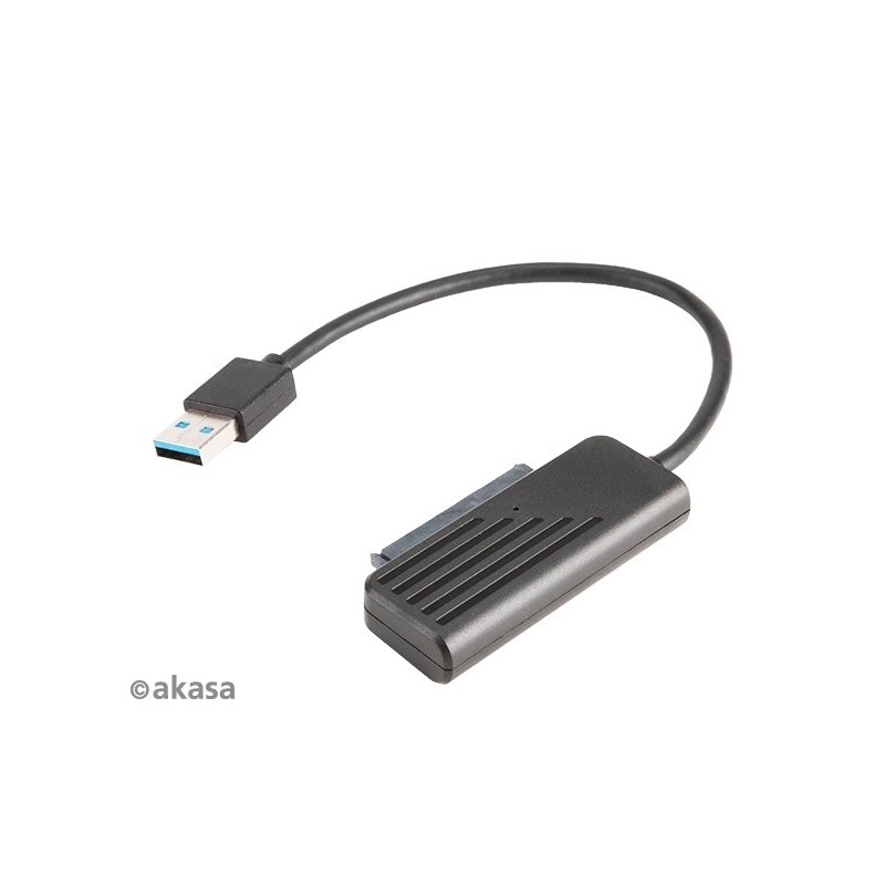 Akasa USB 3.1 Gen1 Type-A -adapterikaapeli 2.5" SATA SSD/HDD-levylle, musta