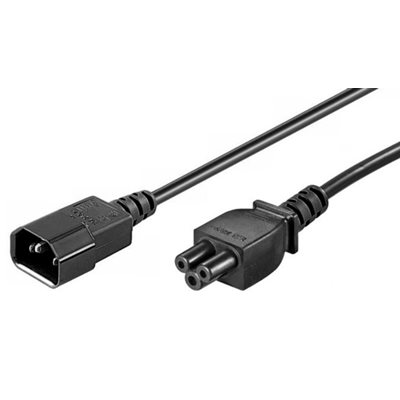 MicroConnect Maadoitettu laitekaapeli, C14 -> C5, 1,8m, musta