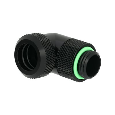 Barrow Multi-Link Adapter, 90°, G1/4" -> 12mm kova putki, kierrettävä, musta