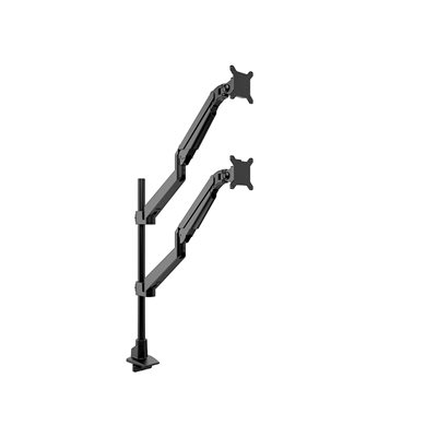 Multibrackets 15-34" x2 M VESA Gas Lift Arm Basic Dual Stacked Pole, -pöytäteline kahdelle näytölle, musta