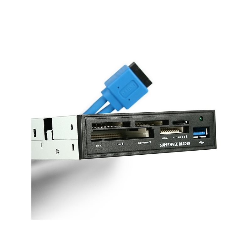 AXAGON 5-paikkainen kortinlukija 3.5" laitepaikkaan, SD/mSD/XD/CF/MS/MMC, USB 3.0, musta