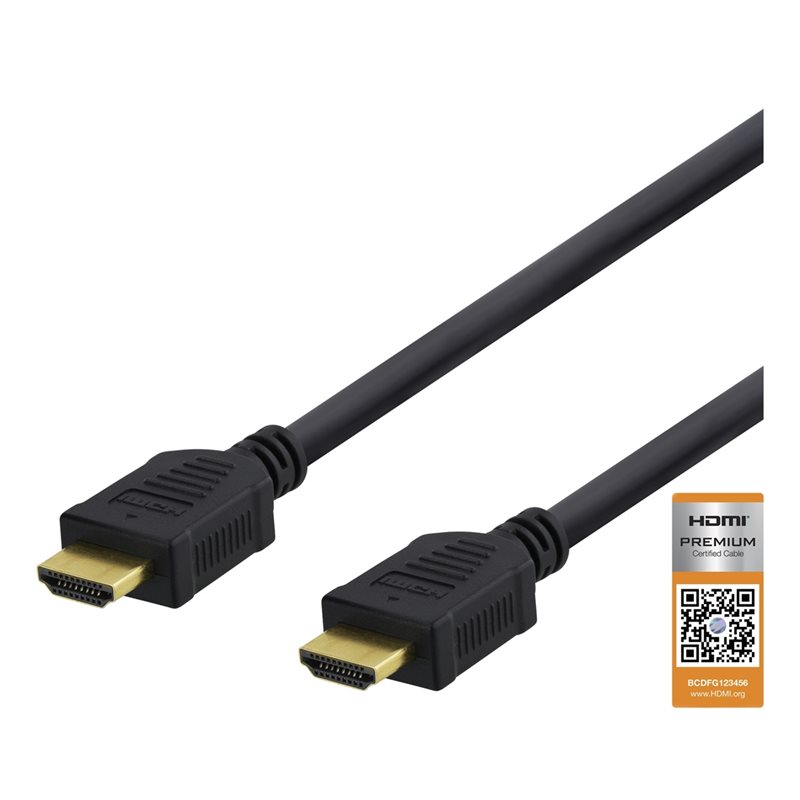 Deltaco 2.0 HDMI -näyttökaapeli, 1m, musta