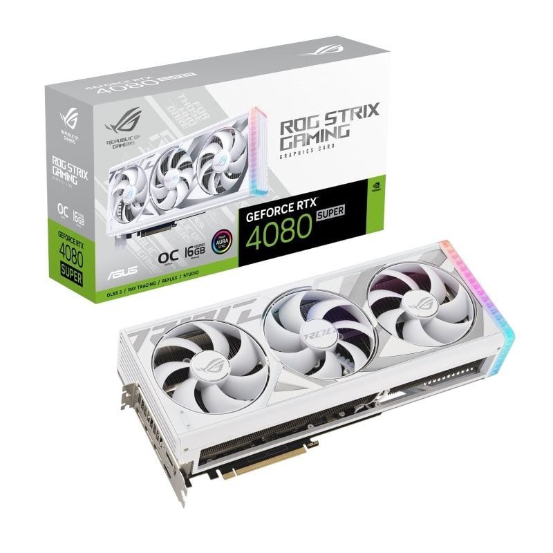 Asus GeForce RTX 4080 SUPER ROG Strix White - OC Edition -näytönohjain, 16GB GDDR6X