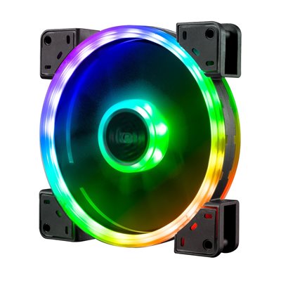 Akasa VEGAS TL, 140x140x25mm RGB LED -laitetuuletin, musta/valkoinen