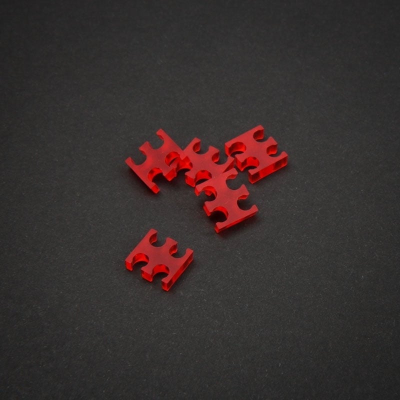 King Mod 4-paikkainen kaapelikampasarja, 3mm / Small, 5 kpl, punainen