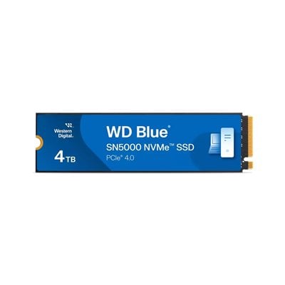 Western Digital 4TB WD Blue SN5000 NVMe SSD -levy, M.2 2280, PCIe Gen4 x4, 5500/5000 MB/s