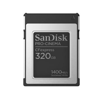 Sandisk 320GB PRO-Cinema CFexpress Type B -muistikortti, 1700/1500 MB/s