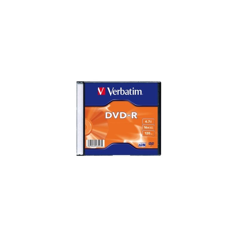 Verbatim DVD-R 4,7GB/120min, 16x, slim case, 1kpl