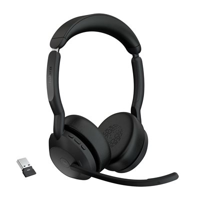 Jabra Evolve2 55 MS, langaton kuulokemikrofoni, USB-A, musta