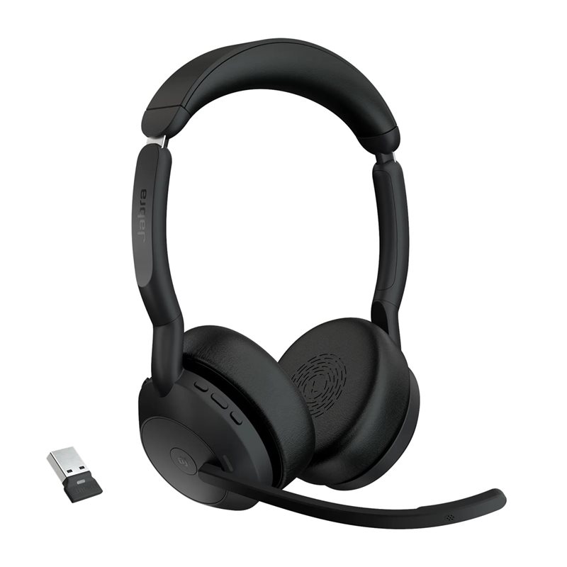 Jabra Evolve2 55 MS, langaton kuulokemikrofoni, Bluetooth 5.2, USB-A, musta