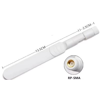 Arronna 2,4/5 GHz ympärisäteilevä Wi-Fi -antenni, RP-SMA, 8 dBi, valkoinen