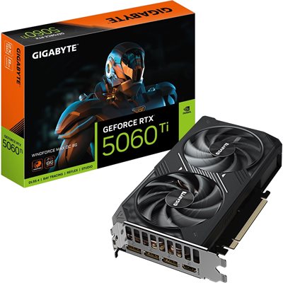 Gigabyte GeForce RTX 5060 Ti WINDFORCE MAX OC -näytönohjain, 8GB GDDR7