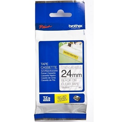 Brother TZES151 24 BLACK ON CLEAR STR. A