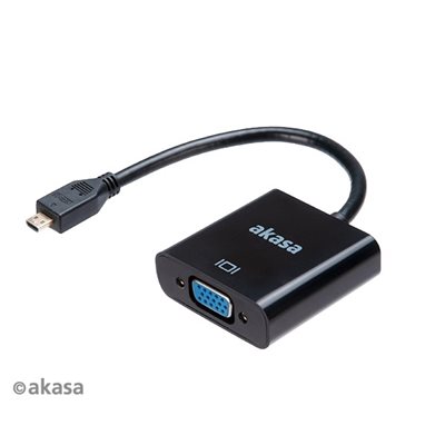 Akasa Micro-HDMI - VGA -adapteri, 0,15m, musta