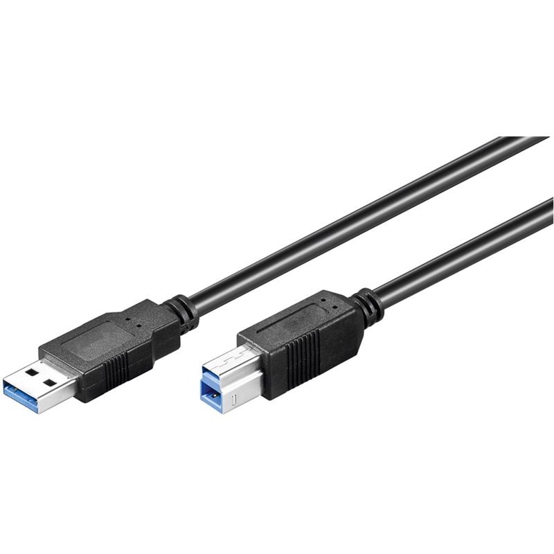 MicroConnect 3.0 USB-A - USB-B -kaapeli, 0,5m, musta