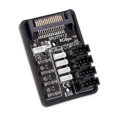 Aqua Computer RGBpx Splitty12 ACTIVE, ARGB-hubi, musta