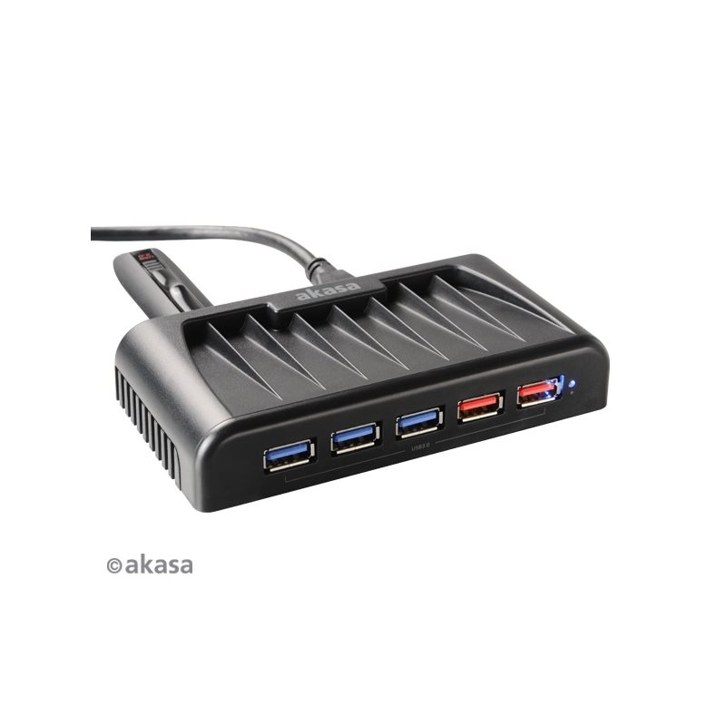 Akasa Connect 7 EX, 7-porttinen USB 3.0 -hubi, musta (Poistotuote! Norm. 49,90€)
