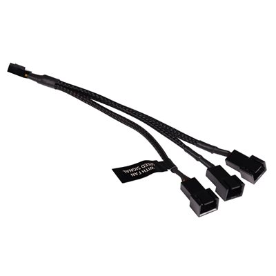 Alphacool Y-splitter 3-pin -> 3 x 3-pin, 15cm, musta