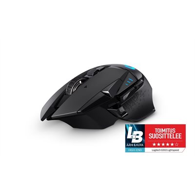 Logitech G502 LIGHTSPEED, langaton pelihiiri, HERO 25k -sensori, musta