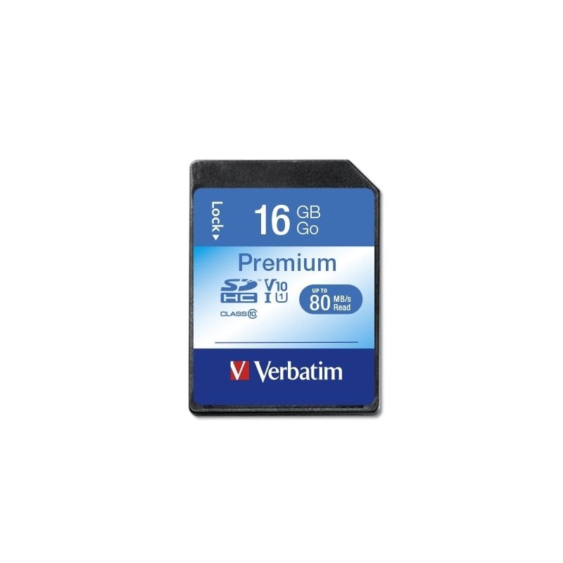 Verbatim 16GB Premium, SDHC -muistikortti, Class 10, UHS-I, 80/10 MB/s