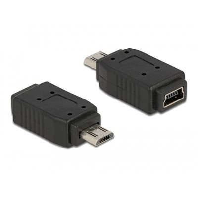 DeLock Micro-USB -> Mini-USB -adapteri, musta