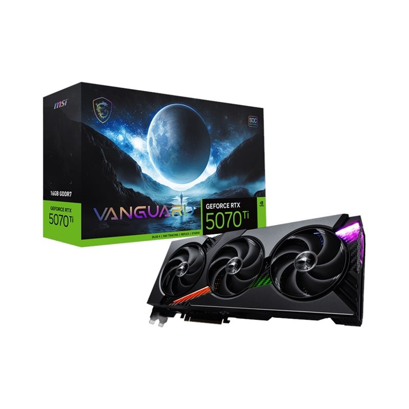 MSI GeForce RTX 5070 Ti VANGUARD SOC -näytönohjain, 16GB GDDR7