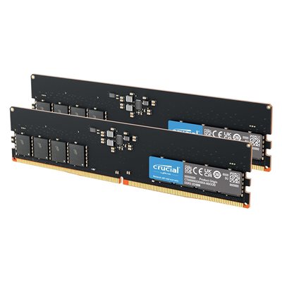 Crucial 32GB (2 x 16GB) DDR5 4800MHz, CL40, 1.10V, musta