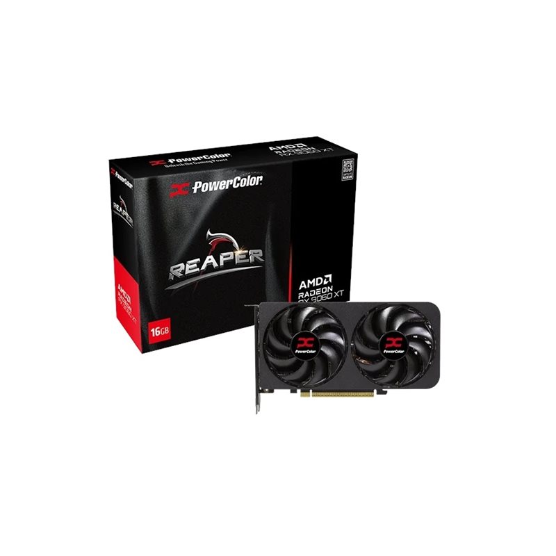 PowerColor Radeon RX 9060 XT Reaper -näytönohjain, 16GB GDDR6