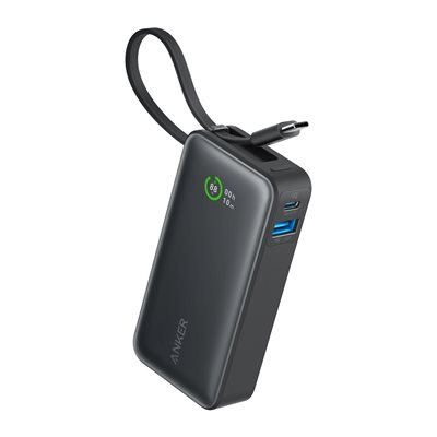Anker 10000 mAh 545 Nano Power Bank, varavirtalähde, 2x USB-C, USB-A, musta