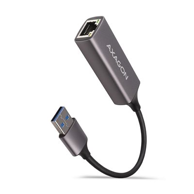 AXAGON Gigabit Ethernet -verkkoadapteri, 3.2 Gen1 USB-A, 15cm, titaaninharmaa