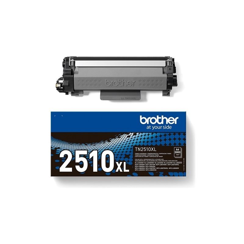 Brother TN2510XL -laservärikasetti, musta, jopa 3000 sivua
