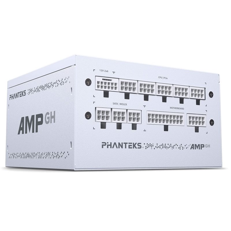 Phanteks 850W AMP GH - White, ATX-virtalähde, 80 Plus Gold, valkoinen