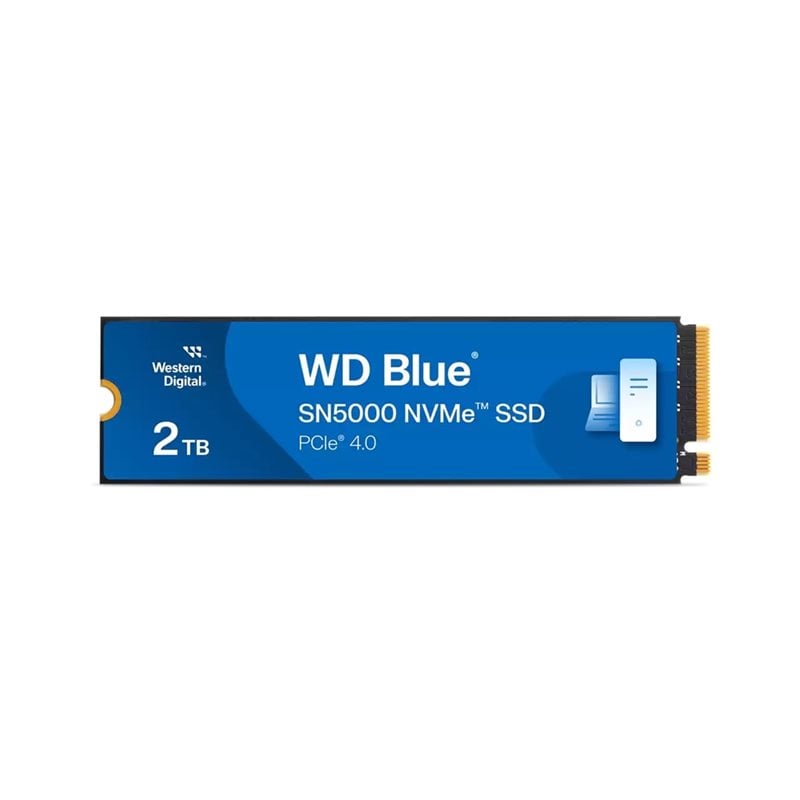 Western Digital 2TB WD Blue SN5000 NVMe SSD -levy, M.2 2280, PCIe Gen4 x4, 5150/4850 MB/s