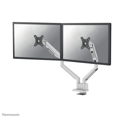 Neomounts 17-32" x2 NEXT SLIM Desk Mount Double Display, näyttövarsi pöydälle kahdelle näytölle, hopea