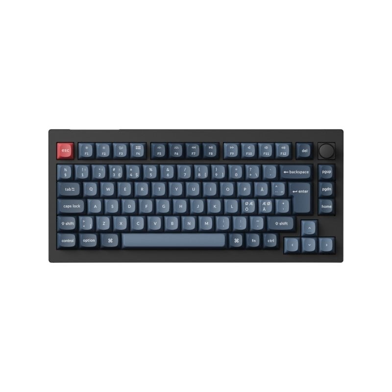 Keychron (Outlet) V1 Max, langaton mekaaninen näppäimistö, 75%, Gateron Jupiter Red, Carbon Black