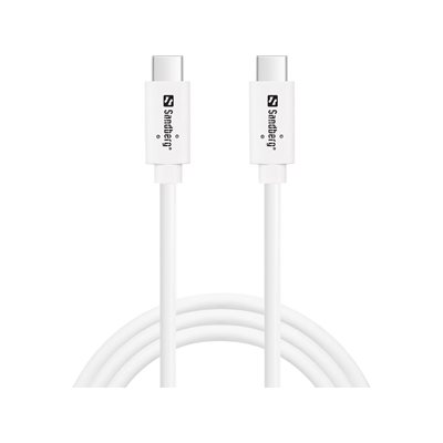 Sandberg 3.2 Gen2 USB-C -kaapeli, 100W, 1m, valkoinen