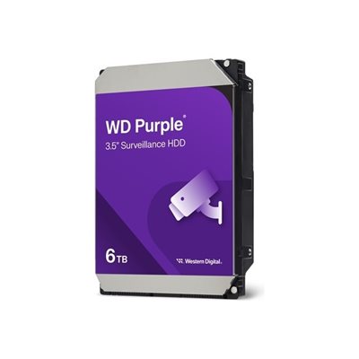 Western Digital 6TB WD Purple, sisäinen 3.5" kiintolevy, SATA III, 5400 rpm, 256MB