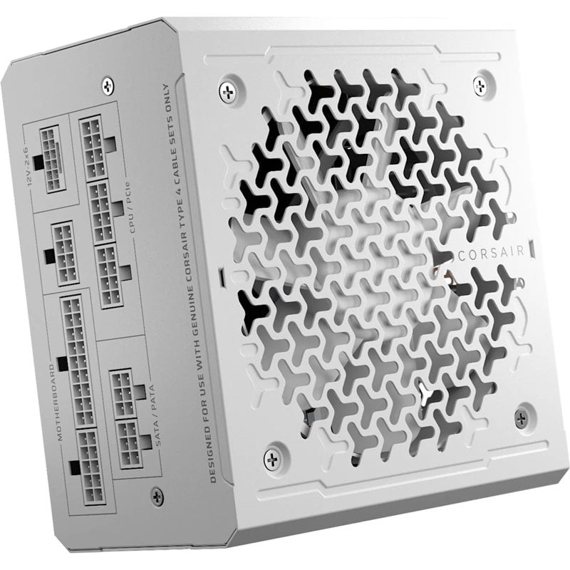 Corsair 1000W RM1000e (2025), ATX 3.1 virtalähde, PCIe 5.1, 80 Plus Gold, valkoinen