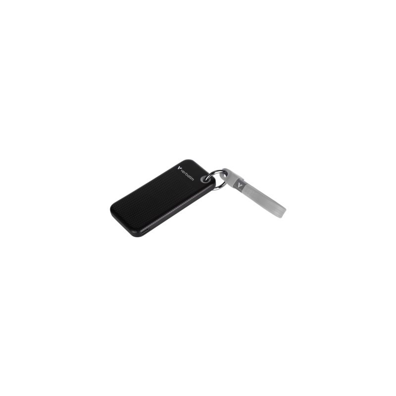 Verbatim 2TB Pocket, ulkoinen SSD-levy, 3.2 Gen2 USB-C, 1000/1000 MB/s, musta/harmaa
