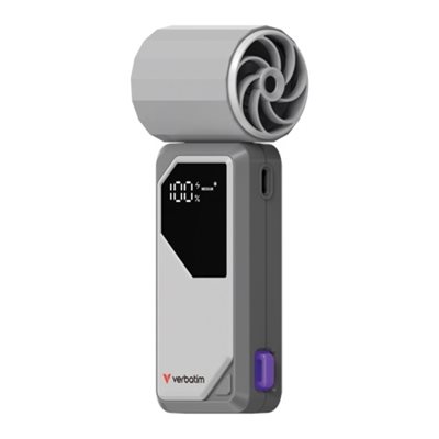 Verbatim Cool 'n' Go AirJet, ladattava käsituuletin, harmaa/violetti