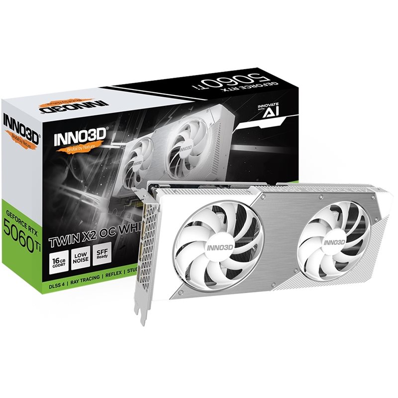 INNO3D GeForce RTX 5060 Ti TWIN X2 OC WHITE -näytönohjain, 16GB GDDR7