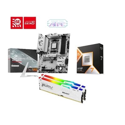 MSI B850 GAMING PLUS WIFI6E + Ryzen 7 9800X3D + 32GB DDR5 6000MHz RGB -tuotepaketti