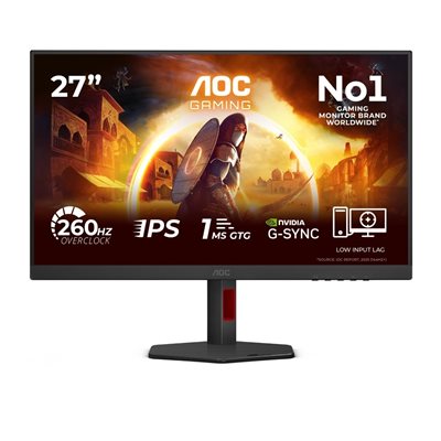 AOC 27" 27G4ZR, 260Hz Full HD -pelimonitori, musta