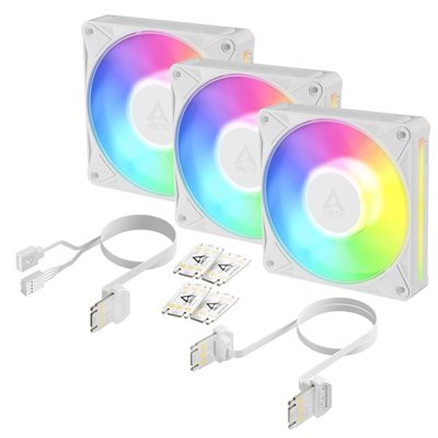 ARCTIC BioniX P12 A-RGB (White) - 3 Pack, 120mm PWM-laitetuuletinsarja, valkoinen